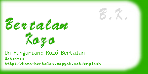 bertalan kozo business card